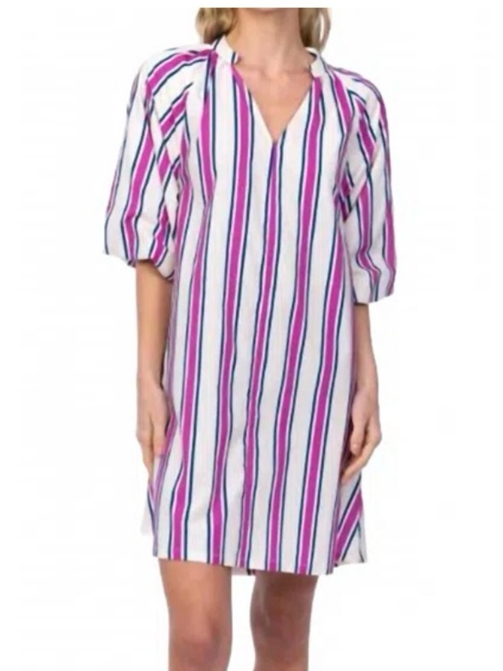 Mahila Women's Striped V-Neck Dress size xs NWT